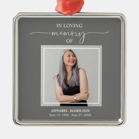 書道写真追悼メタルオルナム メタルオーナメント (正面)