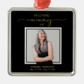 書道写真追悼記念メタルオルナ メタルオーナメント (正面)