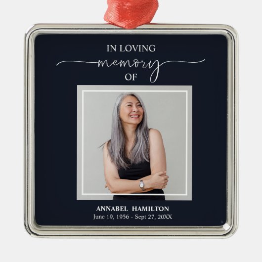 書道写真追悼 メタルオーナメント (正面)