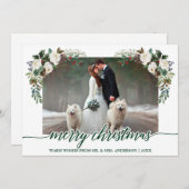 書道冬のフローラ結婚グリーンの写真 シーズンカード (正面/裏面)