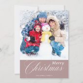 書道冬の家族の写真メリークリスマス シーズンカード (正面)