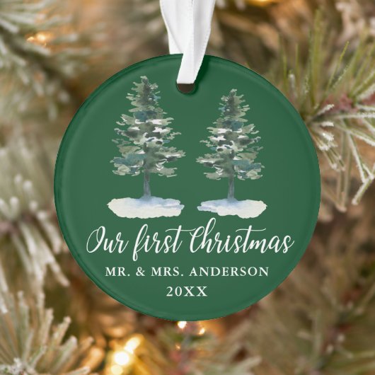 書道初めてのクリスマス水彩二松 オーナメント (ツリー)