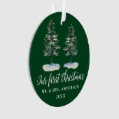 書道初めてのクリスマス水彩二松 オーナメント (正面)