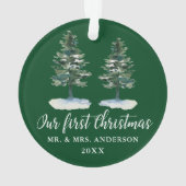 書道初めてのクリスマス水彩二松 オーナメント (裏面)