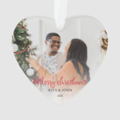 書道初めてのクリスマス結婚した写真オーナメント オーナメント (裏面)