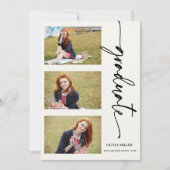 書道卒業写真コラージュグラードパーティー 招待状 (正面)