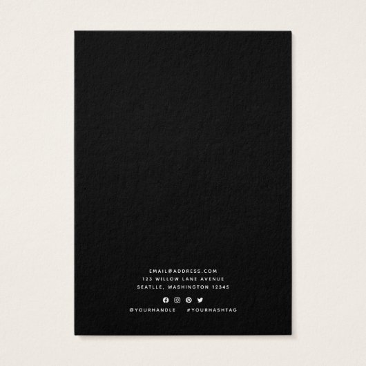 書道及びカスタムカラーイヤリング表示カード (裏面)