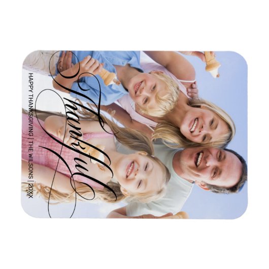 書道台本ありがとうと感謝記念撮影 マグネット (横)