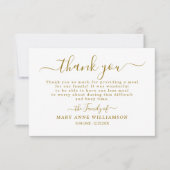 書道台本お葬儀料理ありがとう サンキューカード (正面)