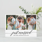 書道台本たった今結婚しました結婚の写真カード サンキューカード (スタンド正面)