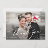 書道台本の両面結婚写真 サンキューカード (正面)