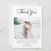 書道台本の写真結婚の サンキューカード (正面)