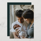 書道台本の神への栄光クリスマス写真ホー シーズンカード (正面/裏面)