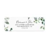 書道台本の緑の葉の戻り ラベル (正面)