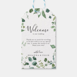 書道台本の緑の葉結婚の歓迎 ギフトタグ