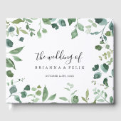 書道台本の緑結婚の葉 ゲストブック (正面)