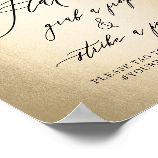 書道台本セルフィー結婚ステーションの標識 ポスター (角)