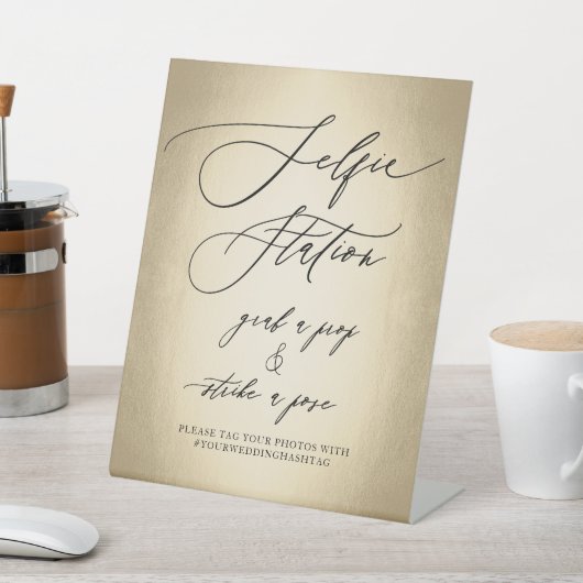 書道台本セルフィー結婚ステーション 台座サイン (インサイチュ)