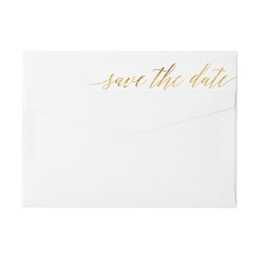 書道台本フェイク金箔差出人住所 ラップアラウンドラベル (裏面)