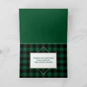書道台本フォトグリーンプレイドタータンチェック折り シーズンカード (内部)