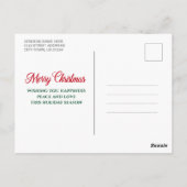 書道台本フォトレッドプレイドクリスマス ポストカード (裏面)