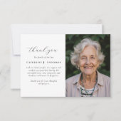 書道台本フォト悔やみや弔慰葬儀記念碑 サンキューカード (正面)