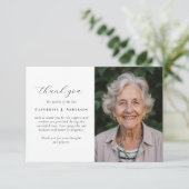 書道台本フォト悔やみや弔慰葬儀記念碑 サンキューカード (スタンド正面)