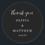 書道台本ブラックサンキュー結婚ズ ラウンドシール<br><div class="desc">書道スクリプトありがとうござ結婚う</div>