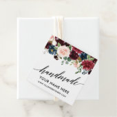 書道台本ブルゴーニュ青フローラ手作り フェイバータグ (インサイチュ)