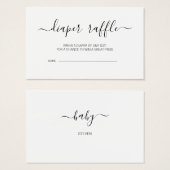 書道台本ベビーシャワーおむつラッフルカード (正面&裏面)