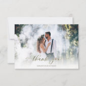 書道台本モダンシンプル2枚エレガント サンキューカード (正面)