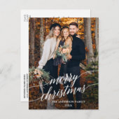 書道台本モダンメリークリスマスフォト ポストカード (正面/裏面)