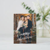 書道台本モダンメリークリスマスフォト ポストカード (スタンド正面)