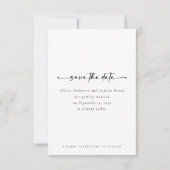 書道台本モダン写真結婚の セーブザデート (裏面)