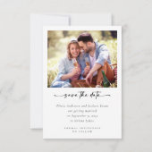 書道台本モダン写真結婚の セーブザデート (裏面)