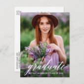 書道台本卒業パーティーの写真 インビテーションポストカード (正面/裏面)