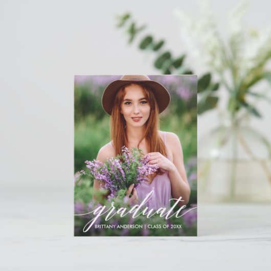 書道台本卒業パーティーの写真 インビテーションポストカード (スタンド正面)