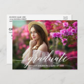 書道台本卒業パーティー招待状 インビテーションポストカード (正面/裏面)