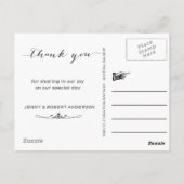 書道台本結婚の写真ありがとう ポストカード (裏面)