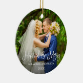 書道台本結婚の写真結婚したとメリー セラミックオーナメント (右)
