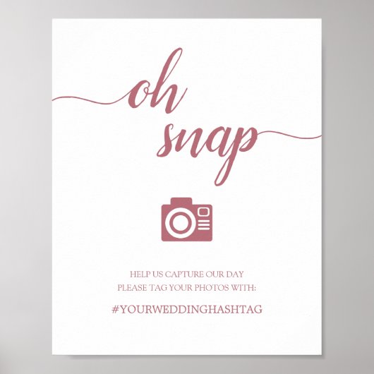 書道台本結婚のOh Snapハッシュタグ記号 ポスター (正面)