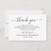 書道台本葬儀サンキューカードテンプレート 招待状 (正面)