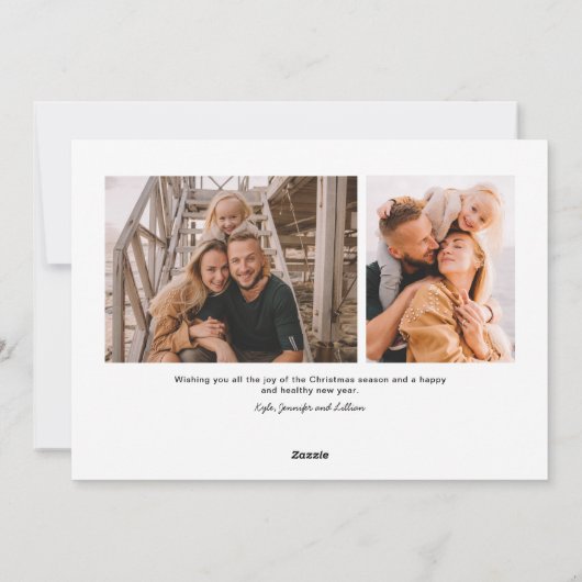 書道台本3枚フォトメリークリスマス シーズンカード (裏面)