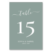 書道台本Sageグリーンダブル結婚サイド テーブルナンバー (裏面)