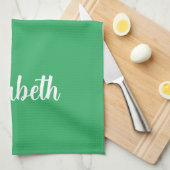 書道名テンプレートセージ緑無地の色 キッチンタオル (四つ折り)