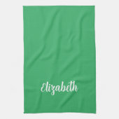 書道名テンプレートセージ緑無地の色 キッチンタオル (縦)