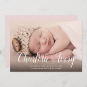 書道名写真の誕生のお知らせ 招待状 (正面/裏面)