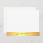 書道名文字金ゴールド白テンプレート エレガント ノートカード (正面/裏面)