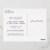 書道名Photo日付の保存金ゴールド 箔招待状ポストカード (裏面)