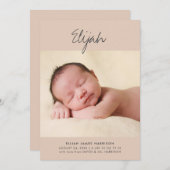 書道名Terracottaワンフォト誕生 案内状 (正面/裏面)